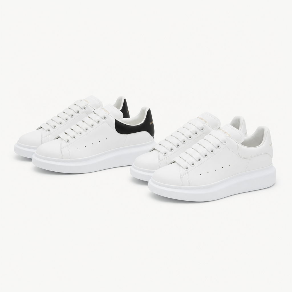 White / Black Heel + All White
